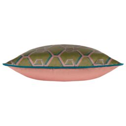 Paoletti Carnaby Chain Geometric Satin Cushion in Olive - Size: 45 cm x 45 cm - thumbnail 4