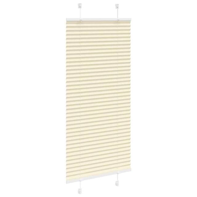 Berkfield Home Pleated Blind Cream 65x150 cm Fabric Width 64.4 cm Polyester - image 1