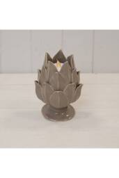 KDMD Taupe Glazed Artichoke Candle Holder - thumbnail 1
