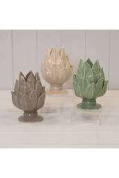 KDMD Taupe Glazed Artichoke Candle Holder - thumbnail 2