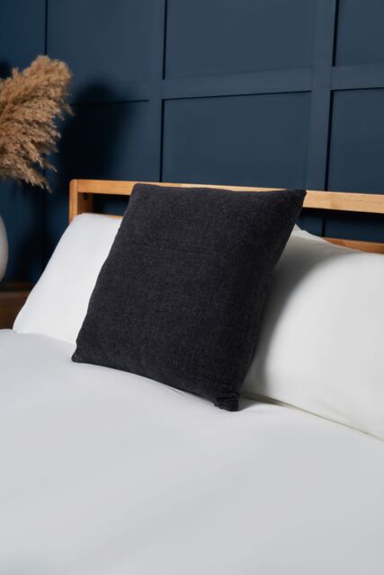 BHS Chenille Cushion in Charcoal - Size: 43 cm x 43 cm - image 1