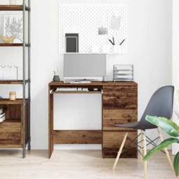 Berkfield Home Elegant Desk Old Wood 90x45x76 cm Engineered Wood in Brown - Size: 90 x 45 x 76 cm - thumbnail 4