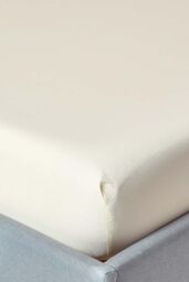 Homescapes Egyptian Cotton Deep Fitted Sheet 18 inch 200 Thread Count in Cream - Size: King Fitted