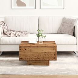 Berkfield Home Coffee Table, Old Wood, 55x55x31 cm, Engineered Wood in Brown - Size: 55 x 55 x 31 cm - thumbnail 4