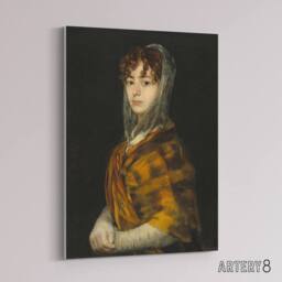 "Artery8 Senora Sabasa Garcia Francisco Goya Canvas Wall Art Print in Black - Size: W12"" x H16""" - thumbnail 2