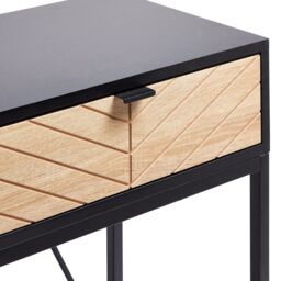 VonHaus Dalton 2 Drawer Chevron Design 2 Drawer Hallway Console Table in Black - thumbnail 5
