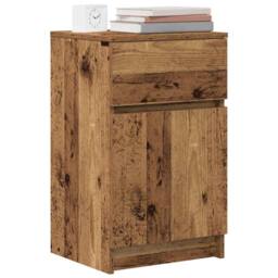 Berkfield Home Durable Bedside Cabinets 2 pcs Old Wood 39x35x65 cm Engineered Wood - Size: 39 x 35 x 65 cm - thumbnail 4