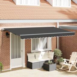 Berkfield Home Retractable Awning Manual Anthracite 3.5 x 2 m Metal & fabric