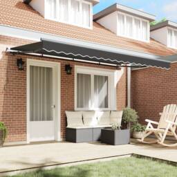 Berkfield Home Retractable Awning Manual Anthracite 3.5 x 2 m Metal & fabric - thumbnail 3