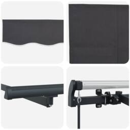Berkfield Home Retractable Awning Manual Anthracite 3.5 x 2 m Metal & fabric - thumbnail 8