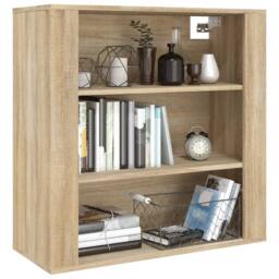 Berkfield Home Wall Cabinet Sonoma Oak 80x33x80 cm Engineered Wood in Beige - Size: 80 x 33 x 80 cm - thumbnail 8