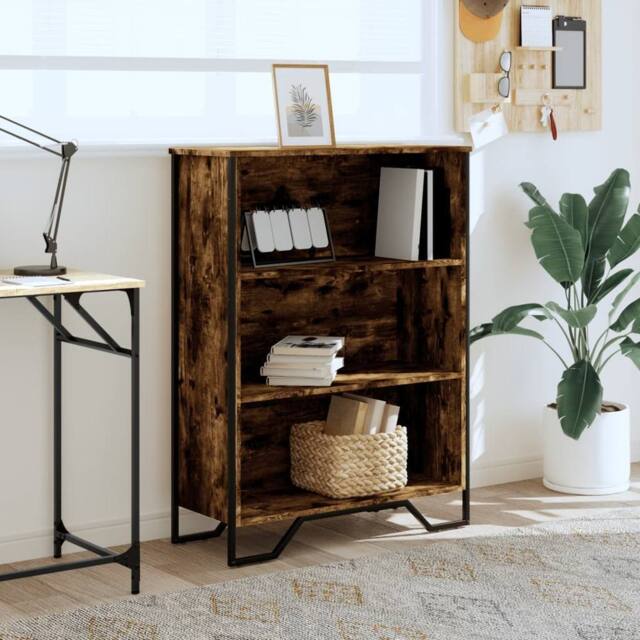 Berkfield Home Modern Bookcase Smoked Oak 80x31x106 cm Engineered Wood in Brown - Size: 80 x 31 x 106 cm - image 1