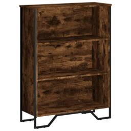 Berkfield Home Modern Bookcase Smoked Oak 80x31x106 cm Engineered Wood in Brown - Size: 80 x 31 x 106 cm - thumbnail 3