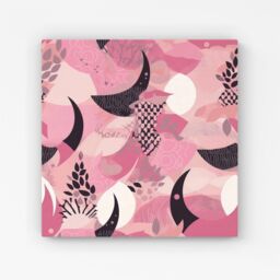 Warren Reed - Designer Abstract Pink Moon Pattern Canvas - Size: w10 inch x h10 inch - thumbnail 1