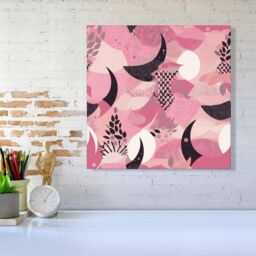 Warren Reed - Designer Abstract Pink Moon Pattern Canvas - Size: w10 inch x h10 inch - thumbnail 2