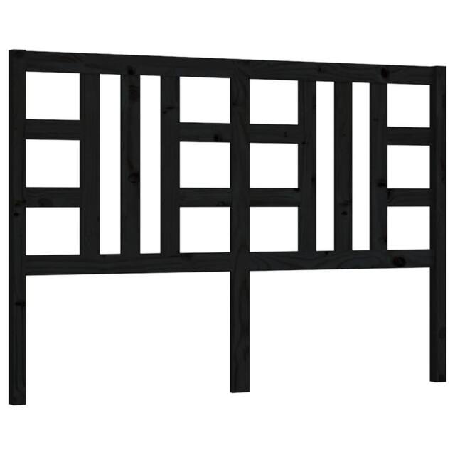 Berkfield Home Bed Headboard Black 126x4x100 cm Solid Wood Pine - Size: 126 x 4 x 100 cm - image 1