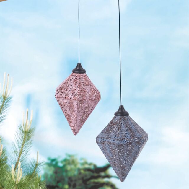 Luxform Solar Metal LED Moroccan Hanging Light Pink - image 1