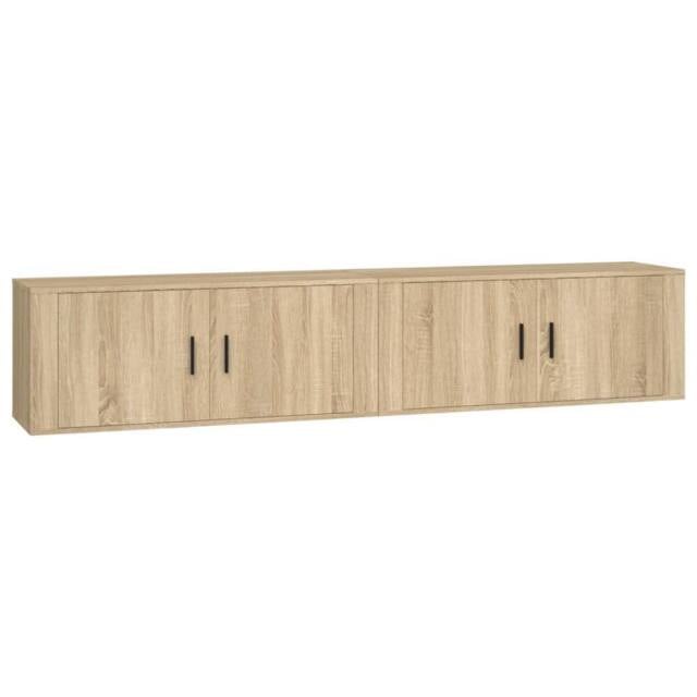 Berkfield Home Wall-mounted TV Cabinets 2 pcs Sonoma Oak 100x34.5x40 cm in Brown - image 1