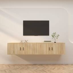 Berkfield Home Wall-mounted TV Cabinets 2 pcs Sonoma Oak 100x34.5x40 cm in Brown - thumbnail 2