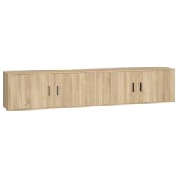 Berkfield Home Wall-mounted TV Cabinets 2 pcs Sonoma Oak 100x34.5x40 cm in Brown - thumbnail 1