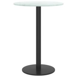 Berkfield Home Table Top White Ã˜30x0.8 cm Tempered Glass with Marble Design - Size: 30x0.8 cm - thumbnail 3