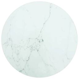 Berkfield Home Table Top White Ã˜30x0.8 cm Tempered Glass with Marble Design - Size: 30x0.8 cm