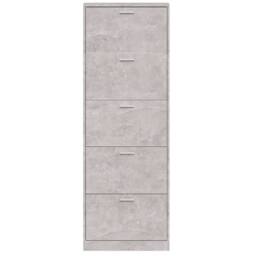 Berkfield Home Shoe Cabinet Concrete Grey 59x17x169 cm Engineered Wood - Size: 59 x 17 x 169 cm - thumbnail 6