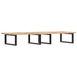 Berkfield Home Basin Shelf Wall Mounted Steel & Solid Wood Acacia in Brown - thumbnail 6