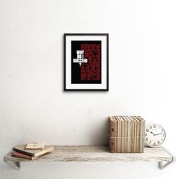 "Artery8 Wall Art Print Sports Motivational Succeed Red Framed in Black - Size: W7"" x H9""" - thumbnail 2