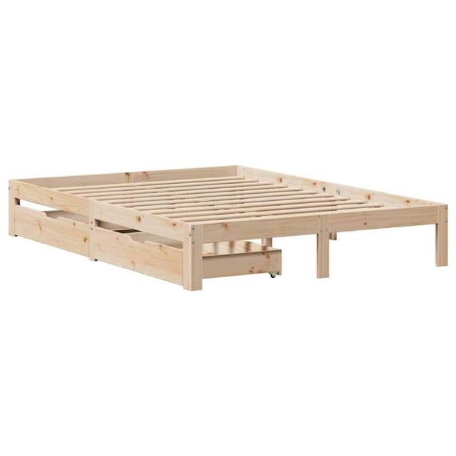 Berkfield Home Restful Bed Frame with Drawers without Mattress 140x190 cm in Natural - image 1