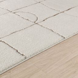 Livabliss Freud-Modern Ivory Black Brown High Pile Living Dining Bedroom Rug - Size: 200 cm x 275 cm - thumbnail 3