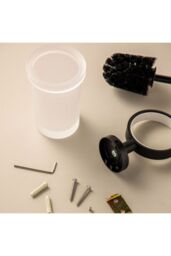 Cosmic Toilet Brush Matt Black Wall-Mounted Glass & MetalStart Collection - thumbnail 4