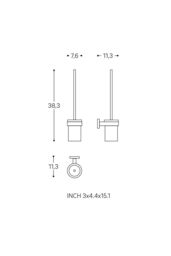 Cosmic Toilet Brush Matt Black Wall-Mounted Glass & MetalStart Collection - thumbnail 6
