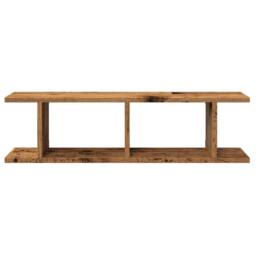 Berkfield Home Wall Shelves 2 pcs Old Wood 75x18x20 cm Engineered Wood in Brown - Size: 75 x 18 x 20 cm - thumbnail 5