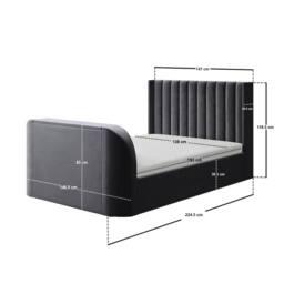 Flair Fallon TV Side Lift Ottoman Bed Charcoal Velvet in Grey - Size: Super King - thumbnail 7