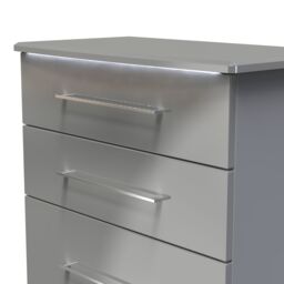 Ready Assembled 2 U Lyon 4 Drawer Deep Chest (Ready Assembled) in Grey - Size: Medium - thumbnail 4