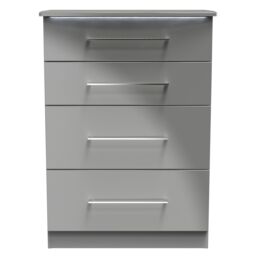 Ready Assembled 2 U Lyon 4 Drawer Deep Chest (Ready Assembled) in Grey - Size: Medium - thumbnail 1