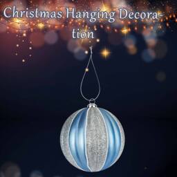 VFM e-Store Christmas Hanging Ball Decoration 12cm x 10cm Silver X 1 - Size: 12 cm x 10 cm - thumbnail 3