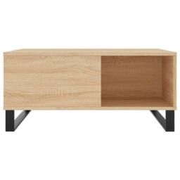 Berkfield Home Coffee Table Sonoma Oak 80x80x36.5 cm Engineered Wood in Light Brown - thumbnail 4