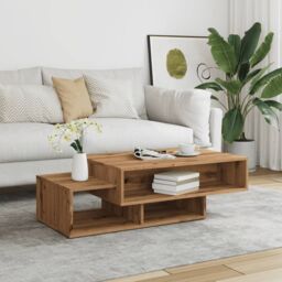 Berkfield Home Coffee Table Artisan Oak 105x55x32 cm Engineered Wood in Brown - Size: 105 x 55 x 32 cm - thumbnail 3