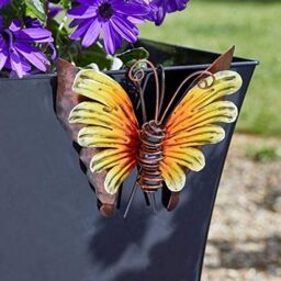 Marco Paul 12cm Metal Butterfly Plant Pot Hanger in Blue - thumbnail 9