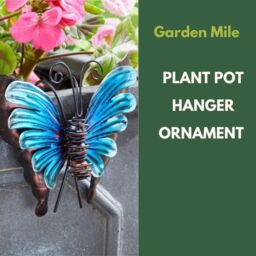 Marco Paul 12cm Metal Butterfly Plant Pot Hanger in Blue - thumbnail 4