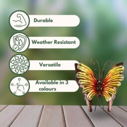 Marco Paul 12cm Metal Butterfly Plant Pot Hanger in Blue - thumbnail 5
