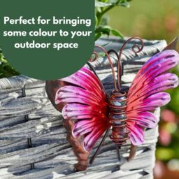 Marco Paul 12cm Metal Butterfly Plant Pot Hanger in Blue - thumbnail 7