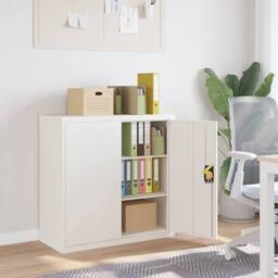 Berkfield Home Durable File Cabinet White 90x40x90 cm Steel - Size: 90 x 40 x 90 cm - thumbnail 2