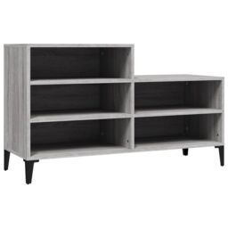 Berkfield Home Shoe Cabinet Grey Sonoma 102x36x60 cm Engineered Wood - Size: 102 x 36 x 60 cm - thumbnail 2