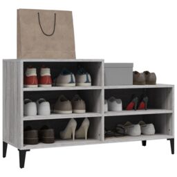 Berkfield Home Shoe Cabinet Grey Sonoma 102x36x60 cm Engineered Wood - Size: 102 x 36 x 60 cm - thumbnail 4