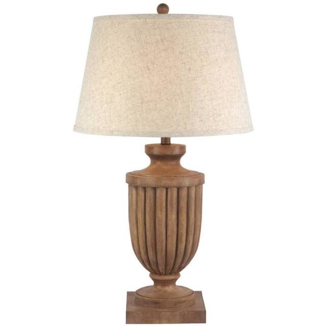 Lemon Pavilion Furniture and Decor Tassora Table Lamp with Edged Linen Shade - L45 x W45 x H75 cm - Brown - image 1