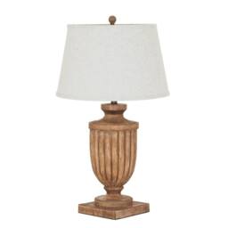 Lemon Pavilion Furniture and Decor Tassora Table Lamp with Edged Linen Shade - L45 x W45 x H75 cm - Brown - thumbnail 2