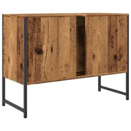 Berkfield Home Bathroom Sink Cabinet Old Wood 80x33x60 cm Engineered Wood in Brown - Size: 80 x 33 x 60 cm - thumbnail 7